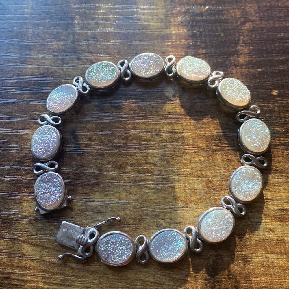 White druzy bracelet